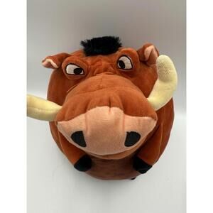 DISNEY BABY CUDDLE PALS Pumbaa Large Round Soft Plush Crinkle Ears Lion King Toy